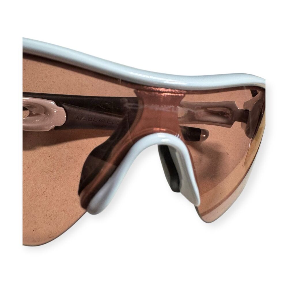 Oakley‎ Radar Path Sunglasses White Chrome/Orange Iridium Lens Sport Wrap Rare - Picture 9 of 10